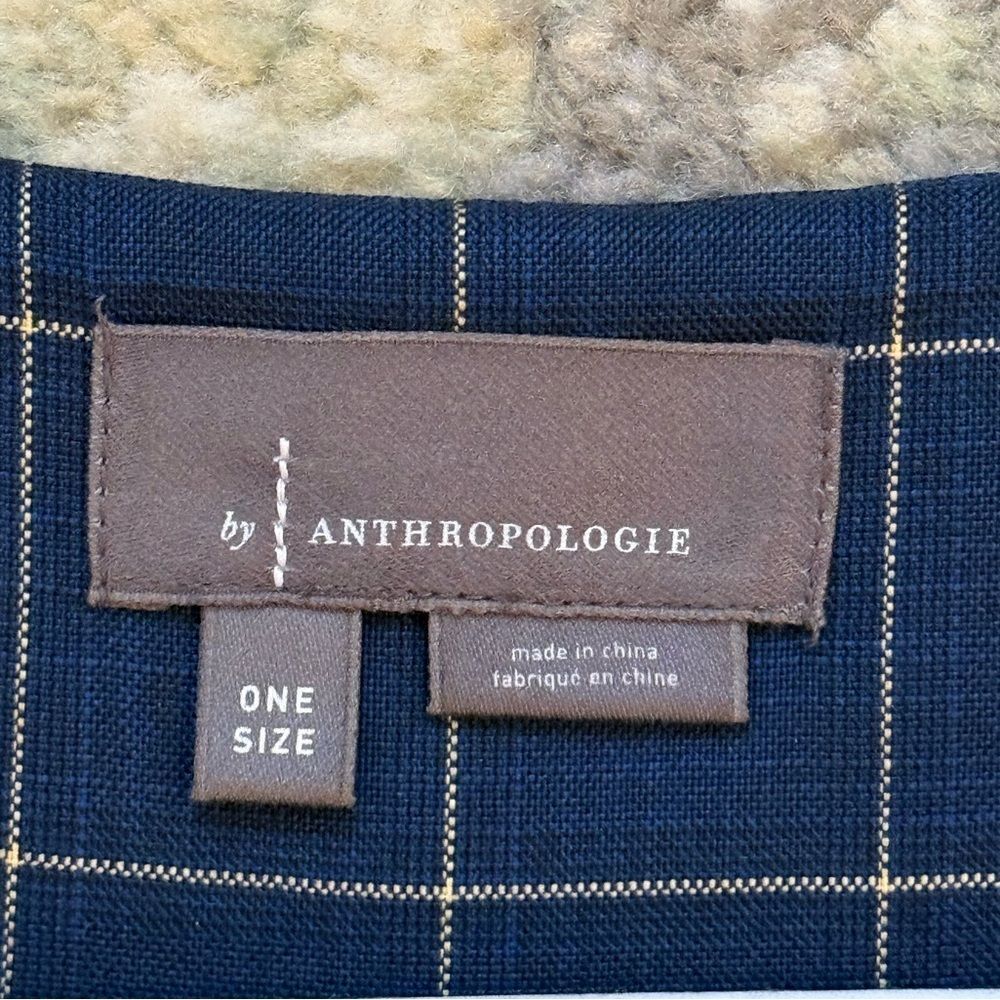 Anthropologie Navy Checkered Garment - Picture 3 of 5